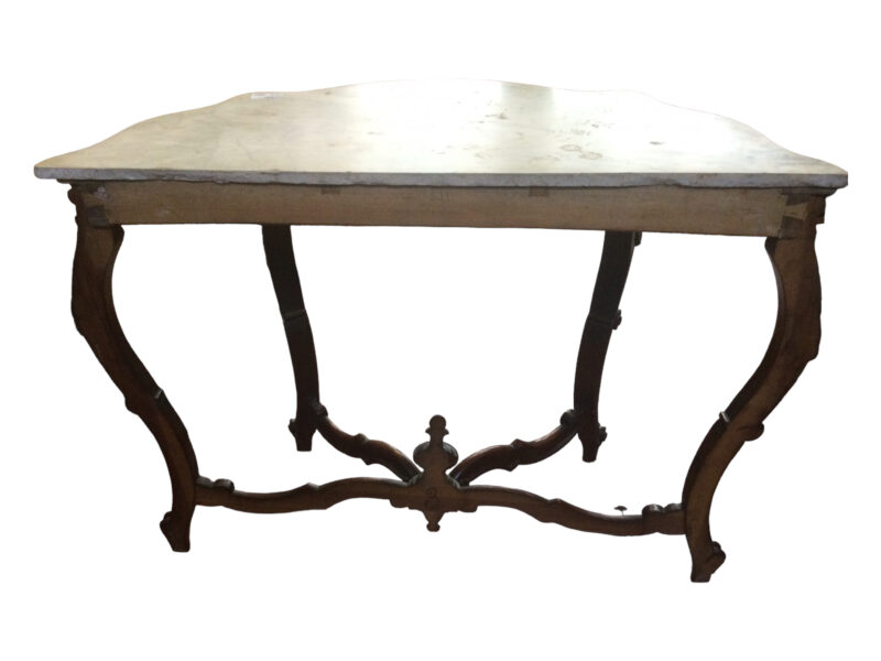 CONSOLLE IN LEGNO DI NOCE CON MARMO BIANCO EPOCA 1800 11